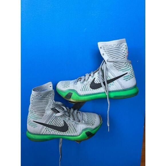 NIKE KOBE X 10 ELITE sz 8 "ELEVATE" WOLF GREY RETRO WHITE flyknit 718763-041. - Picture 1 of 10